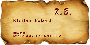 Kleiber Botond névjegykártya