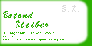 botond kleiber business card